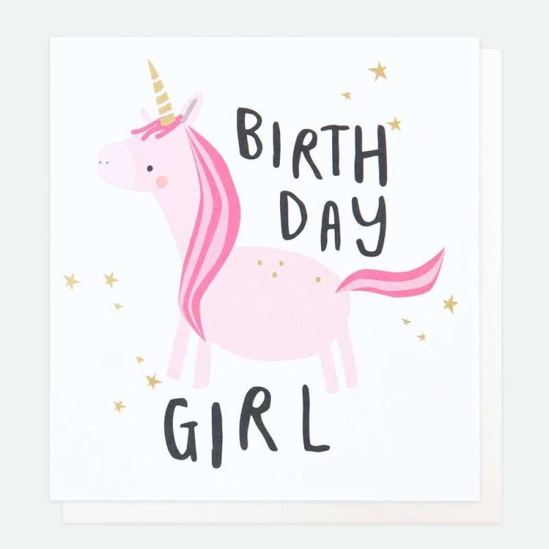 Unicorn birthday card for little girls by Caroline Gardner