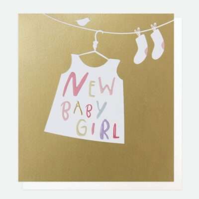 New baby girl card by Caroline Gardner