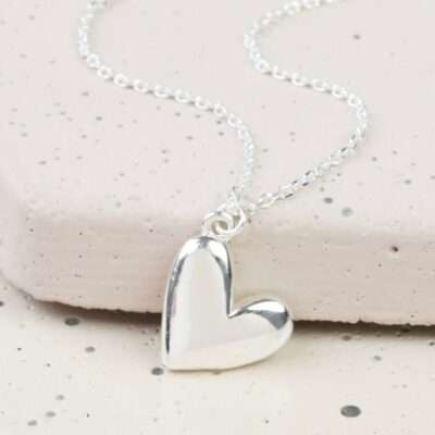 Lisa Angel 3D heart necklace in silver