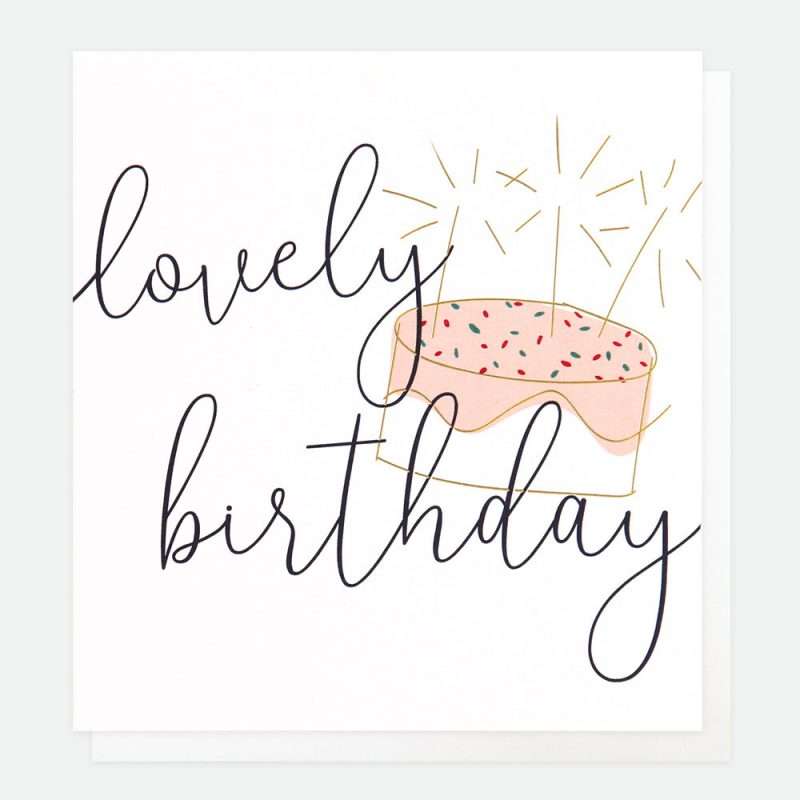 Birthday card illustrating sparklers on a birthday cake from Caroline Gardner