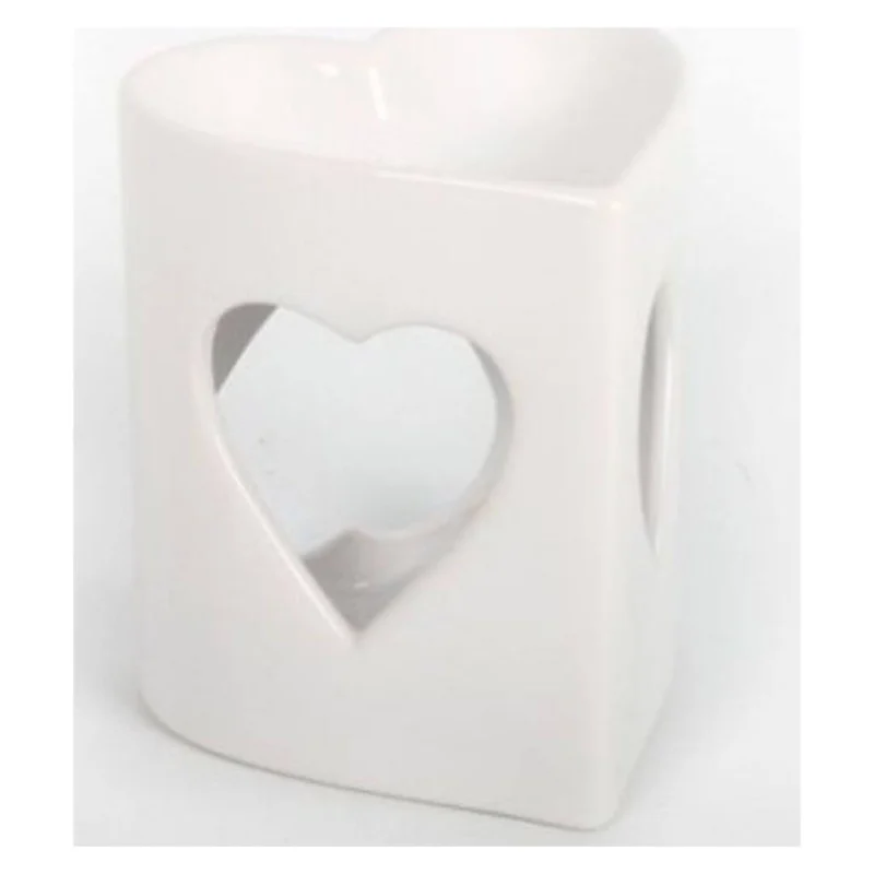 White Ceramic Heart OilMelt Burner