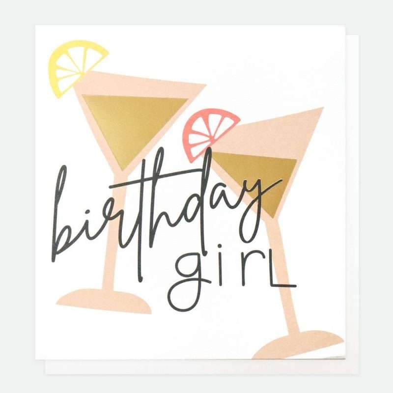 Cocktails Birthday Girl Card