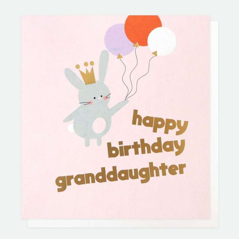 Bunny Birthday Card For Granddaughter