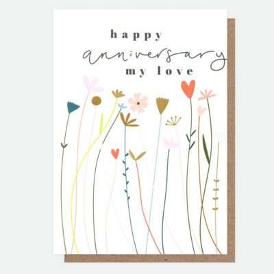 Fleur My Love Anniversary Card - Caroline Gardner