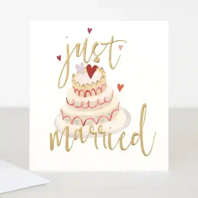 Just Married Cake Wedding Card - Caroline Gardner