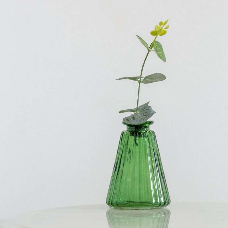 Green Glass Stem Vase