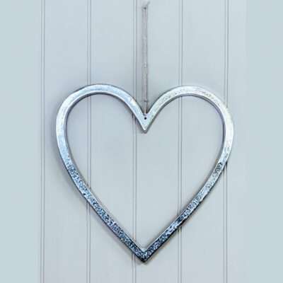 Hanging Aluminium Heart, 40cm