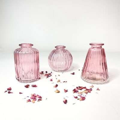Pink Bud Vases Set of 3
