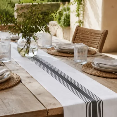 Woven Ticking Table Runner