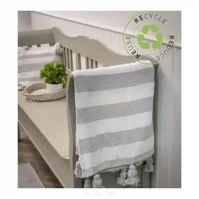 Recycled Striped Cotton Throw