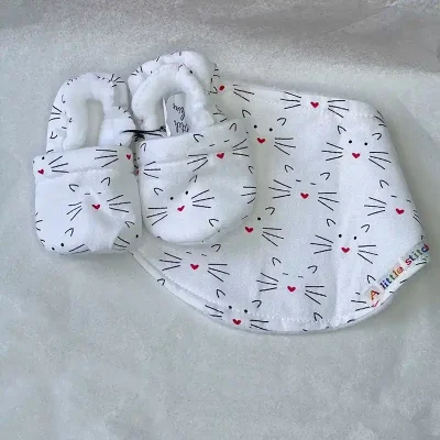 Kitten Slippers and Bib