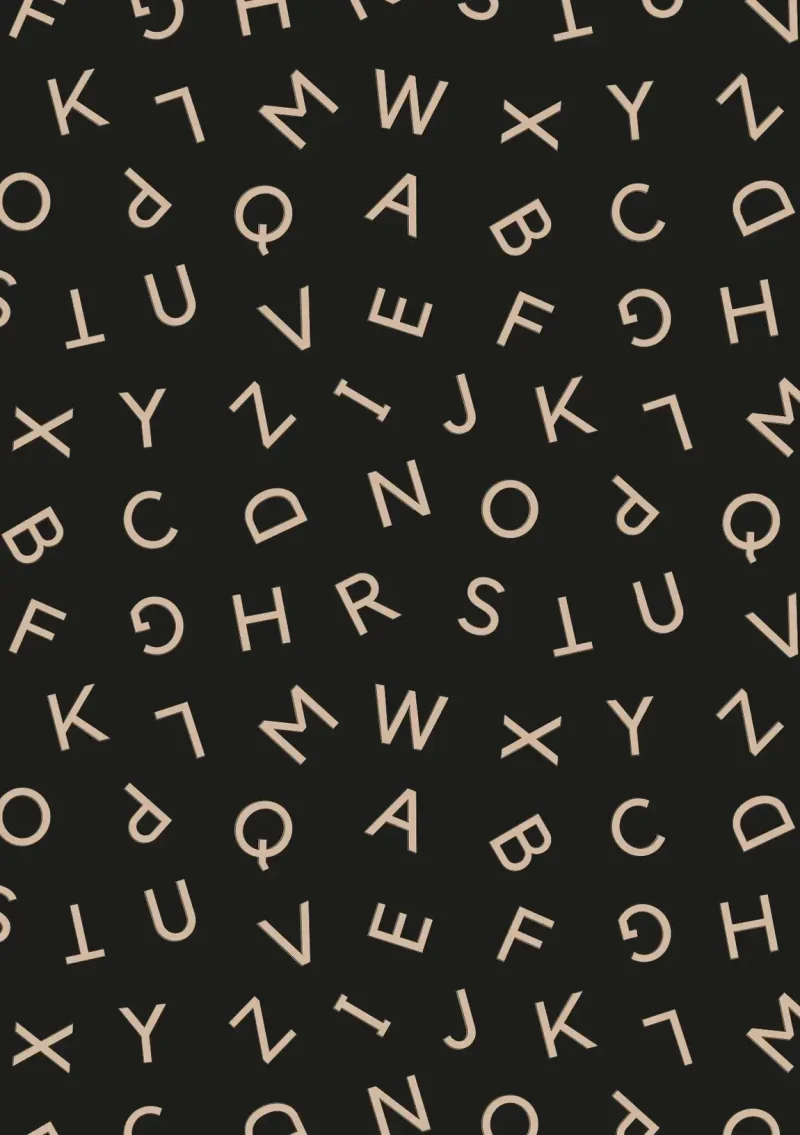 Type Wrapping Paper Black