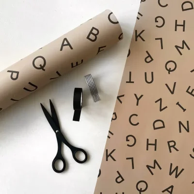 Type Wrapping Paper - Latte