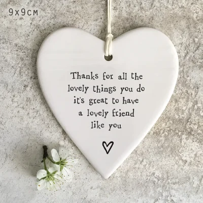 Porcelain Round Heart Thanks for all You Do