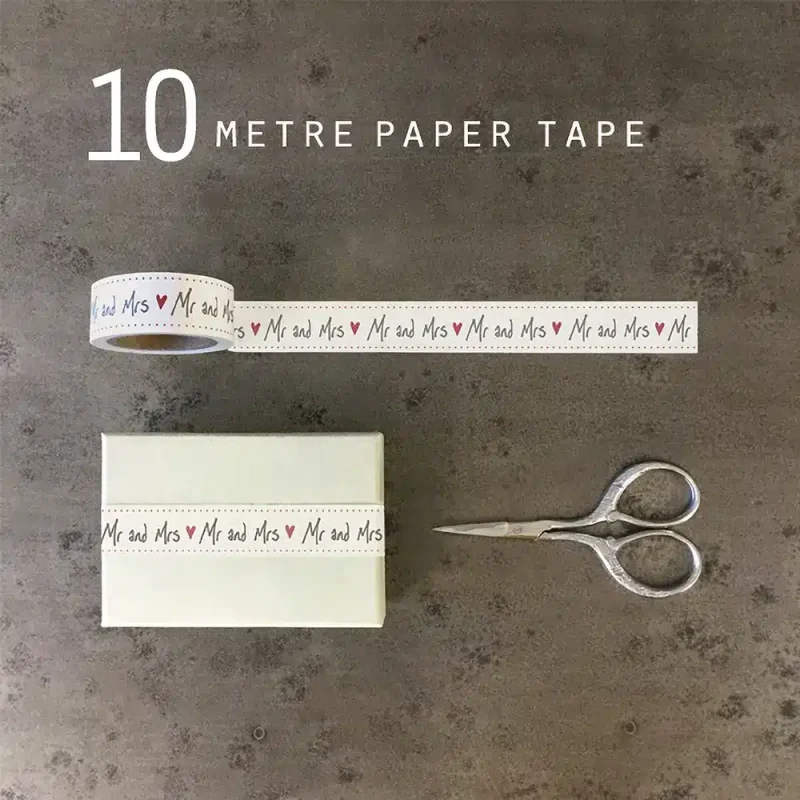East Of India Ribbon Paper Tape Hand Written Mr and Mrs