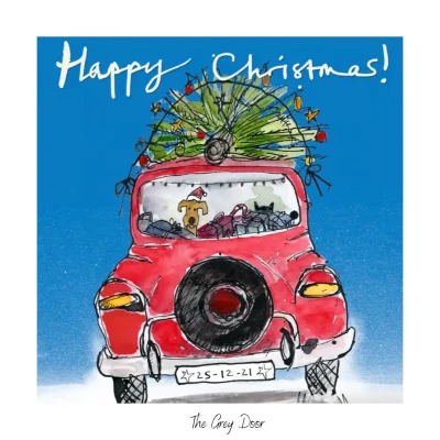 Christmas Car Christmas Card, 15cm
