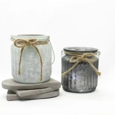 Frosted Glass Candle Pots, 9cm