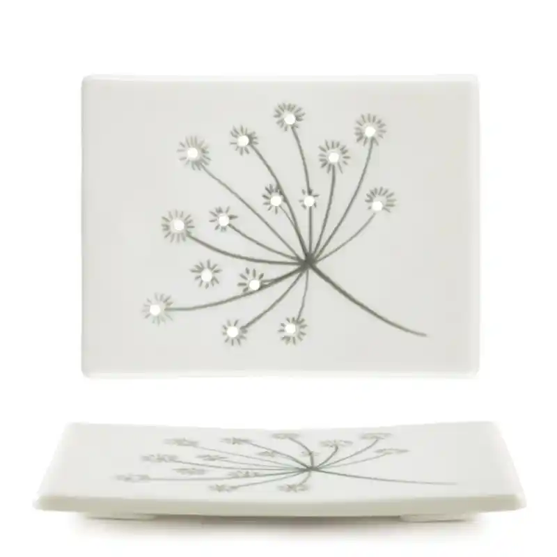 Porcelain Soap stand With Cow Parsley Design