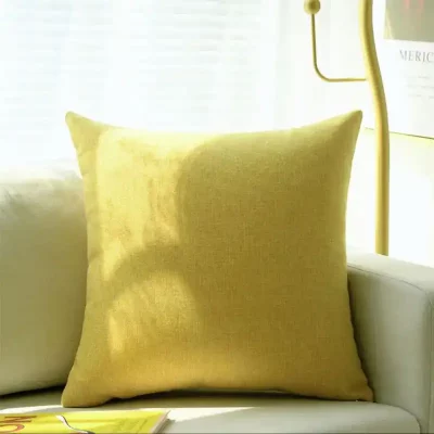 Yellow Cotton Linen Cushion