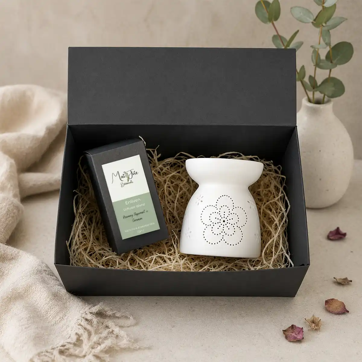 Aromatic Flower Oil Burner Gift Box Enliven