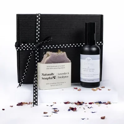 Calming Aromatherapy Gift Set with Lavender and Eucalyptus Soap